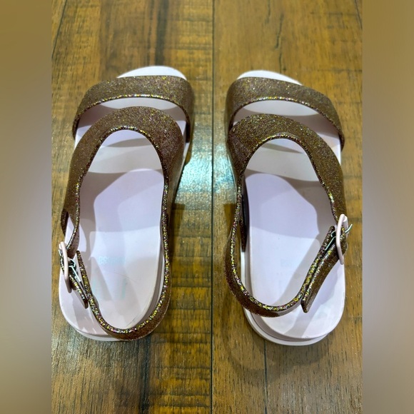 MINI MELISSA Pink Glitter Cosmic Sandals, Girls Size 1 - Picture 3 of 11